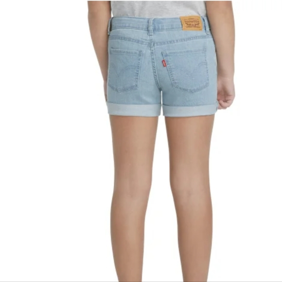 New Levi's Youth kids girls Short Light Blue Pockets Rolled Cuffs Classic Size 7 - Picture 3 of 7